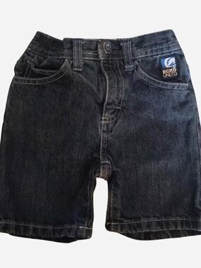 Ecko Unlimited Boys Black Denim Shorts with Logo Patch